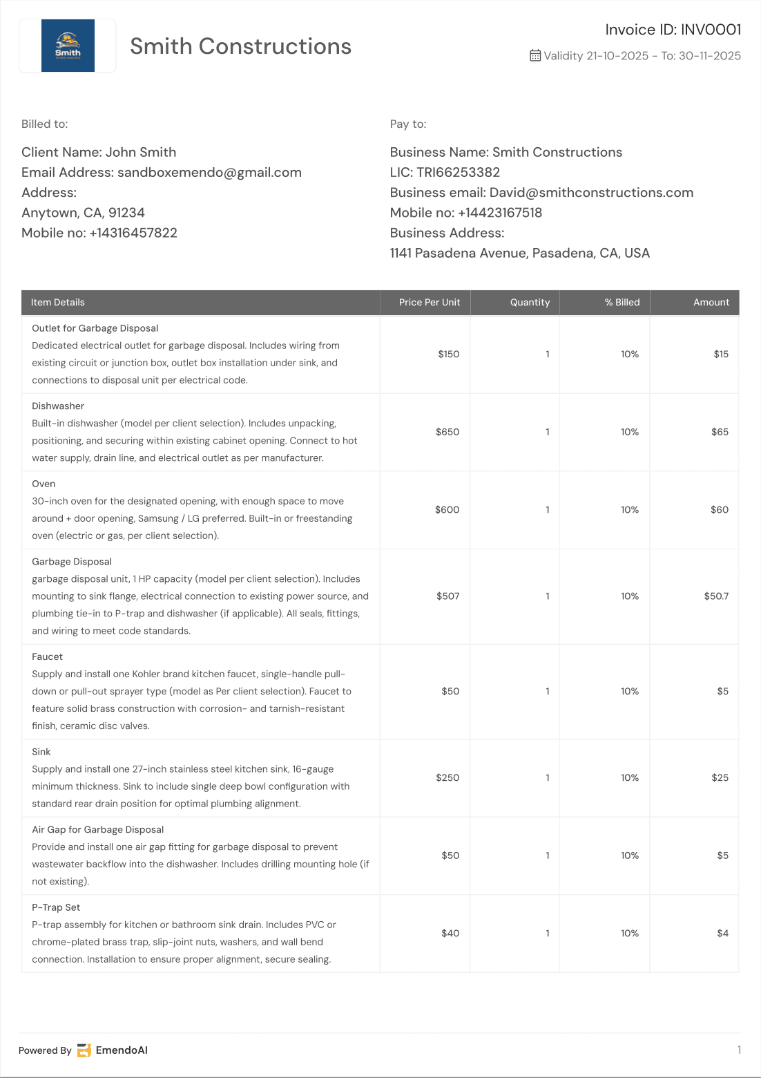 Professional Invoice PDF